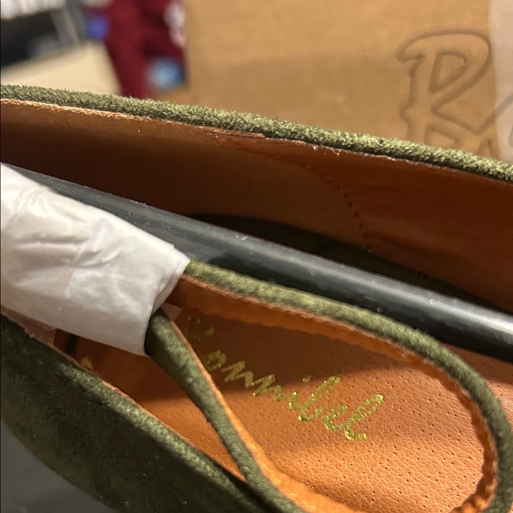 Bonnibel Green Suede Block Heels - Picture 2 of 3